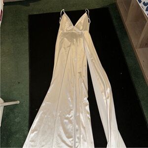 Elegant White Satin Nightgown
